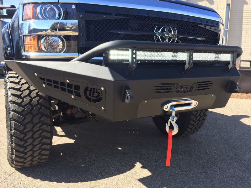 Addictive Desert Designs F347355000103 fits Chevy 15-18 Silverado 2500 HoneyBadger Front Bumper w/ Winch Mount