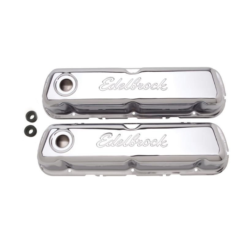 Edelbrock 4460 Valve Cover Signature Series fits Ford 260-289-302-351W CI V8 Chrome