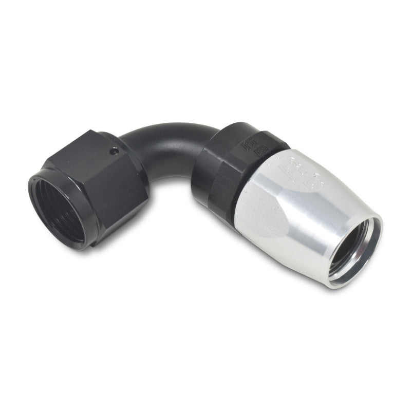 Russell 610193 Performance -12 AN Black/Silver 90 Degree Full Flow Hose End