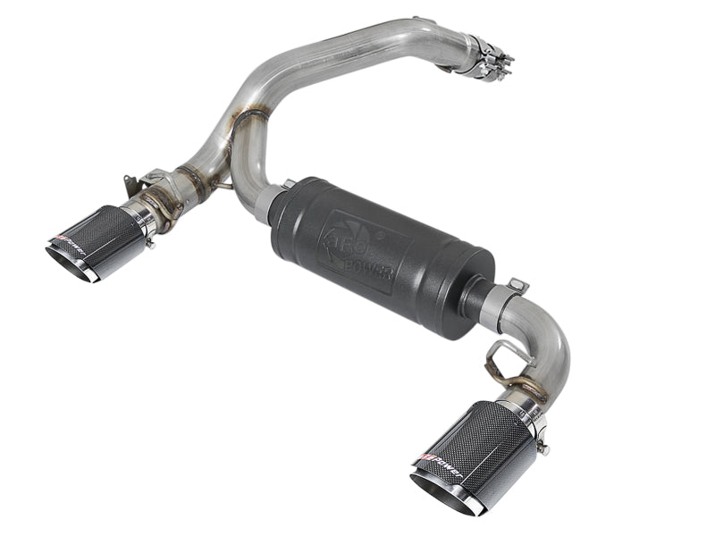 AFE 49-33104-C 3in 304 SS Axle-Back Exhaust System w/ Carbon Fiber Tips 16-18
