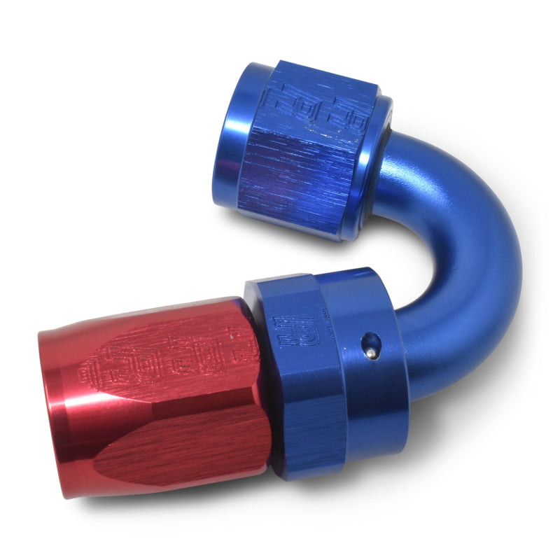 Russell 613470 Performance -10 AN Red/Blue 150 Degree Full Flow Swivel Hose End (With 15/16in Radius)