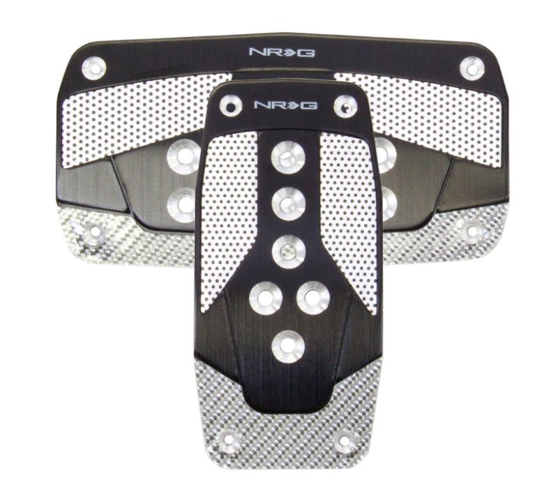 NRG PDL-450BK Aluminum Sport Pedal A/T - Black w/Silver Carbon