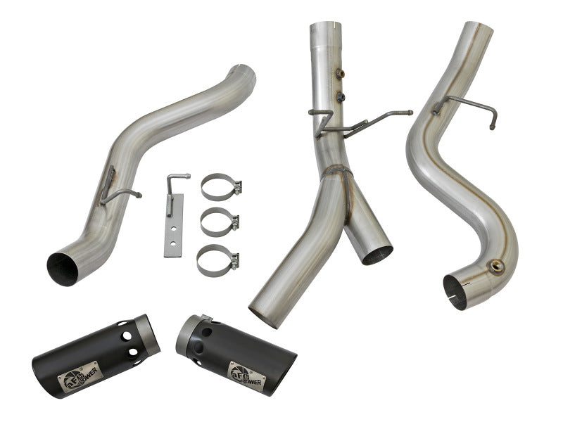 AFE 49-44086-B BORE-HD 4in 409-SS DPF-Back Exhaust w/Dual Black Tips 2017 fits
