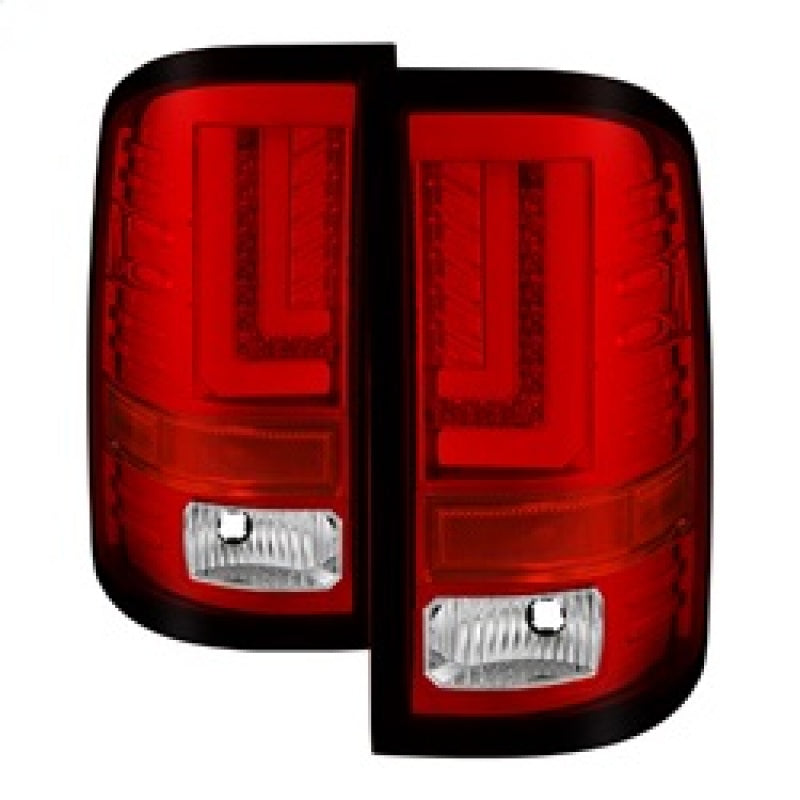 Spyder 5083807 fits GMC 16-20 Sierra 2017 Light Bar LED Tail Lights - Red Clear