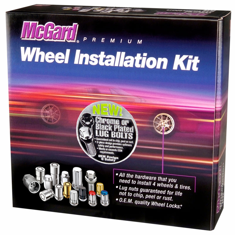McGard 67179 5 Lug Hex Install Kit w/Locks (Cone Seat Bolt) M12X1.5 / 17mm Hex / 25.5mm Shank L. - Chrome
