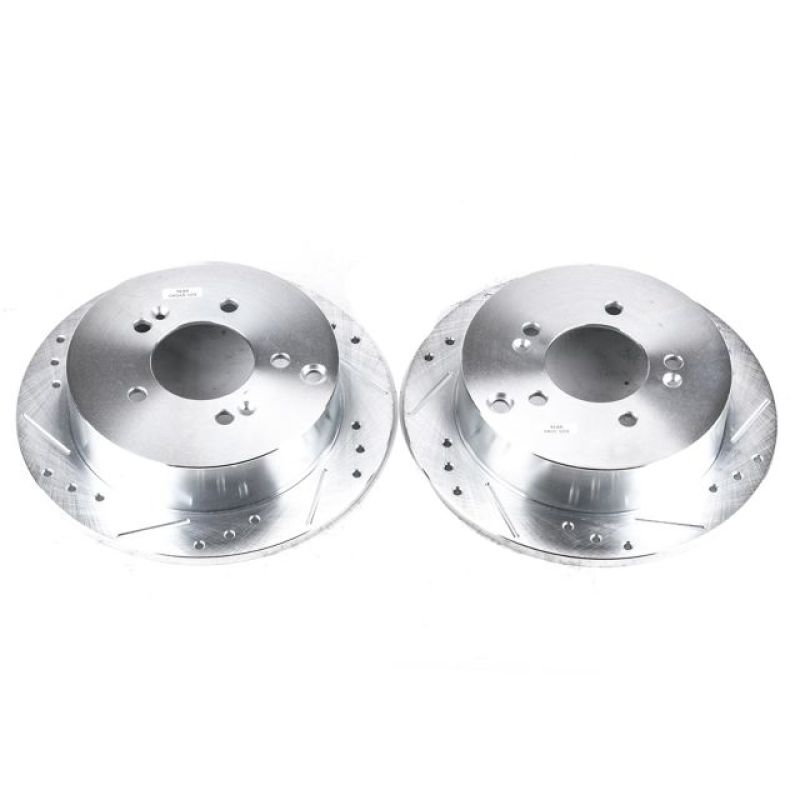 PowerStop fits Hyundai 01-06 Santa Fe Rear Evolution Drilled & Slotted Rotors -