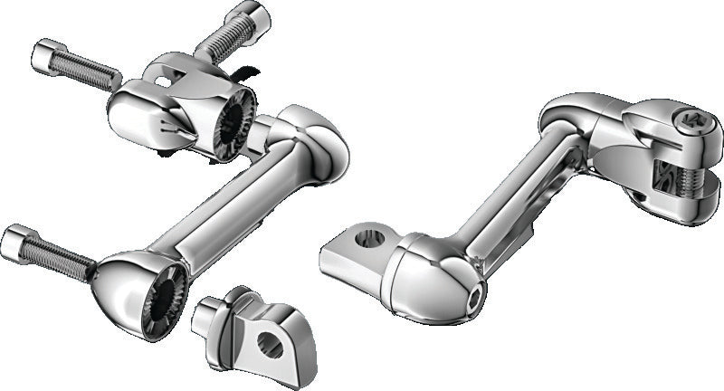 Kuryakyn 4557 Kuryakyn 4in Adjustable Lockable Offsets With Male Mount Adapter Chrome