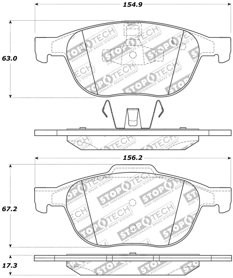 Stoptech 309.1044 Performance 04-09 Mazda 3 Front Brake Pads