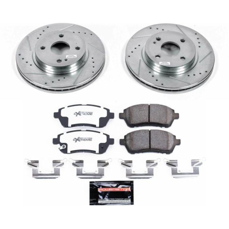 PowerStop K6344-26 11-14 fits Mazda 2 Front Z26 Street Warrior Brake Kit