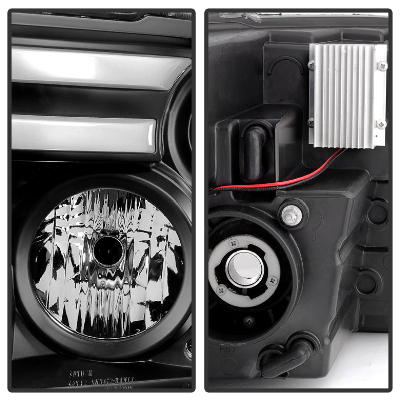 Spyder 5081001 fits Dodge 09-12 Ram Projector Headlights Light Bar DRL Black PR