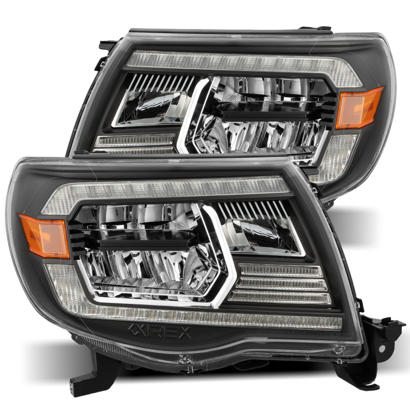 AlphaRex 880735 fits Toyota 05-11 Tacoma LUXX Crystal Headlights Plank Style De