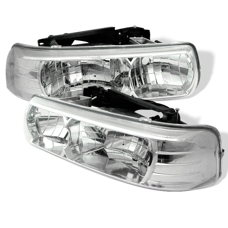 Spyder 5012487 fits Chevy 99-02 Silverado 1500/2500 Crystal Headlights Chrome H