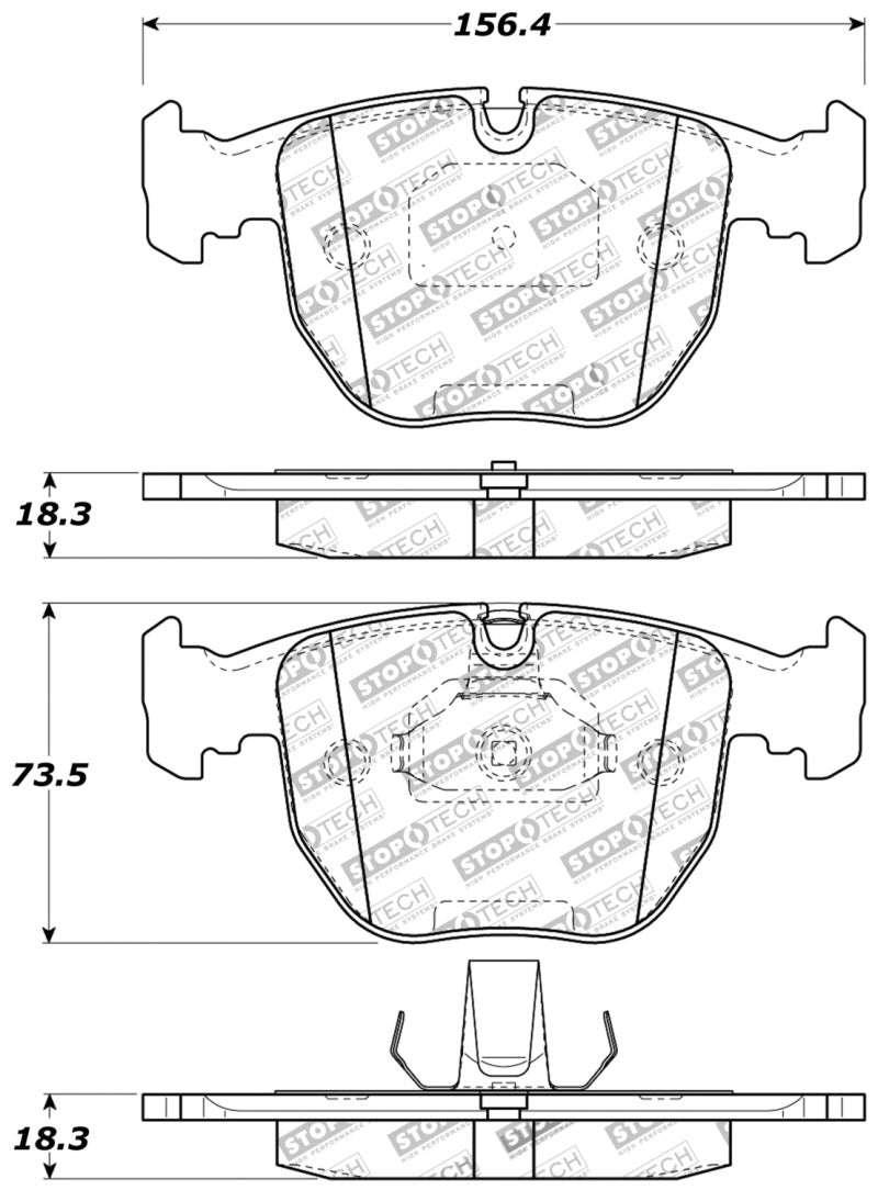 Stoptech 309.0681 Performance 00-04 fits BMW M5 E39 / 00-06 X5 / 03-05 Range Rover HSE Front Brake Pads