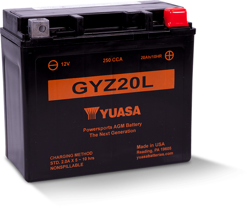 Yuasa YUAM720GZ GYZ20L High Performance Maintenance Free AGM 12 Volt Battery