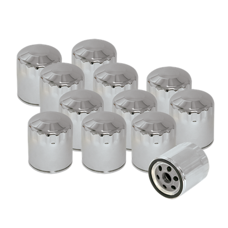 S&S 310-0240 Cycle Shovelhead Models Oil Filters - Chrome - 12 Pack