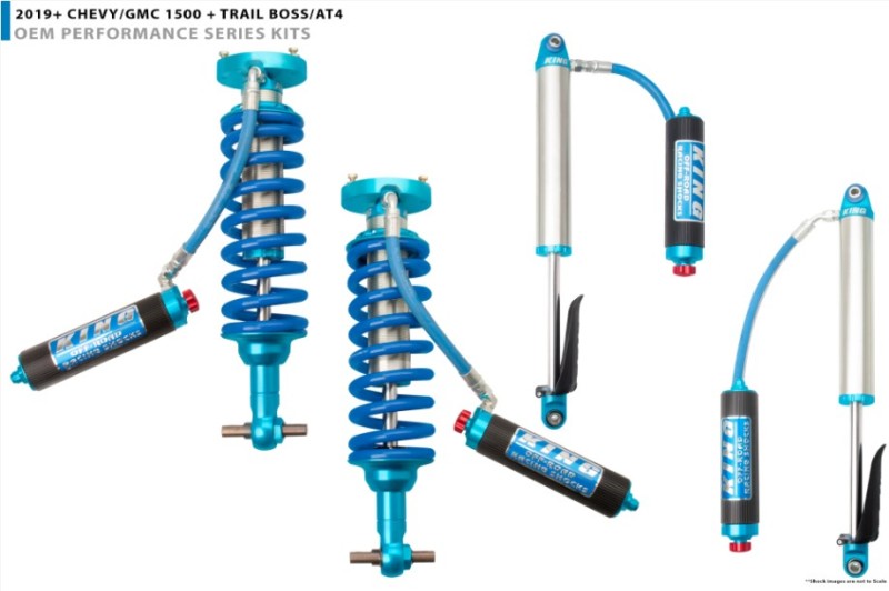 King 25001-174A Shocks 2019+ fits Chevrolet Silverado 1500 Front 2.5 Dia Rem. Res Coilover w/Adjuster (Pair)