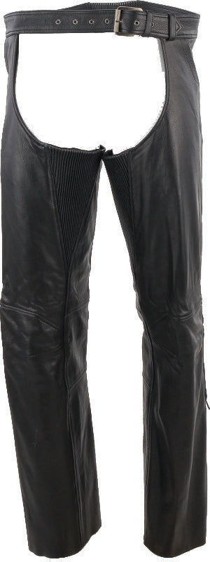 Kuryakyn 094419 Kuryakyn Leather By River Road Plains Leather Chaps Black - Medium