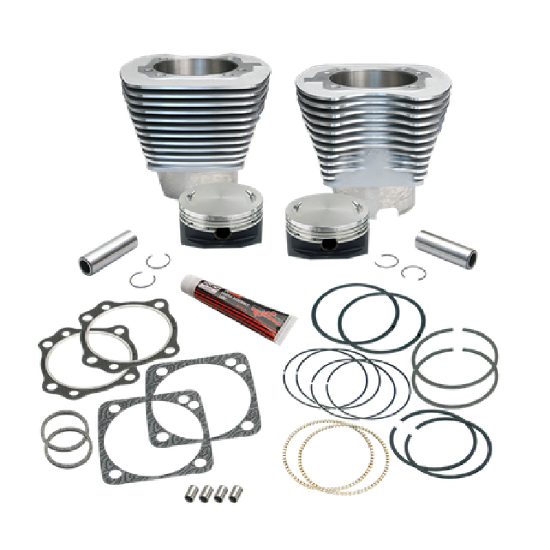 S&S 910-0290 Cycle 84-99 BT 4-1/8in Bore Cylinder Set w/ Pistons For 117in V-Ser