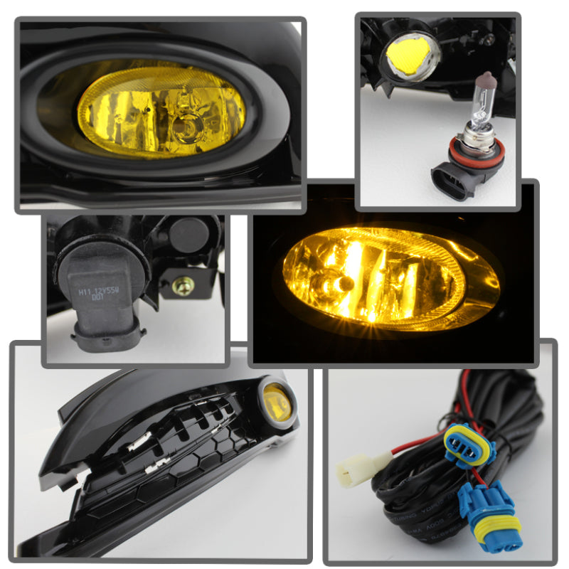 SPYDER 5077752 fits Honda Civic 2013-2014 4dr OEM Fog Light W/Switch Yellow