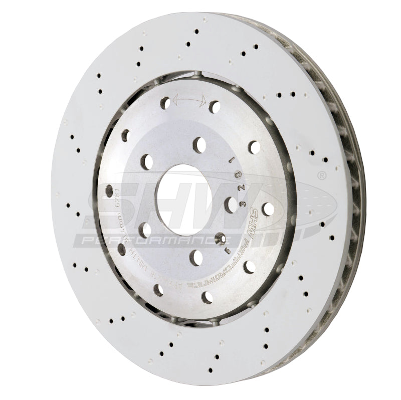 SHW Performance ARX44218 SHW 08-12 fits Audi R8 4.2L (Excl Ceramic Brakes) Rear Drill-Dimp Lightweight Brake Rotor (420615601F)