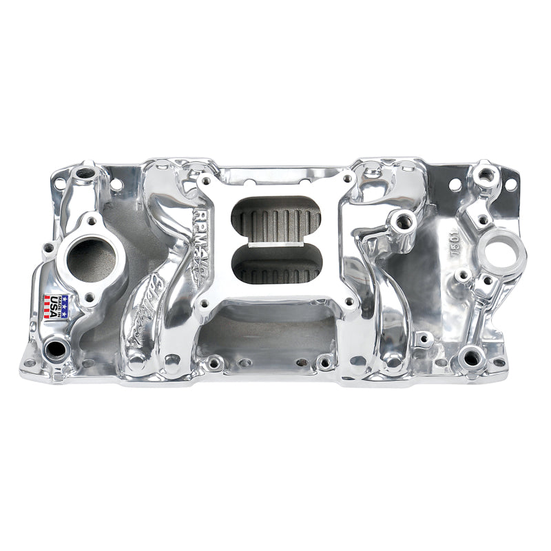 Edelbrock 75011 Polished S/B fits Chevy RPM Air-Gap Manifold