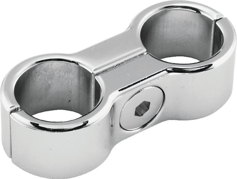 Bikers Choice 489604 Chrome Plain Oil Hose Separator For 2 Hoses