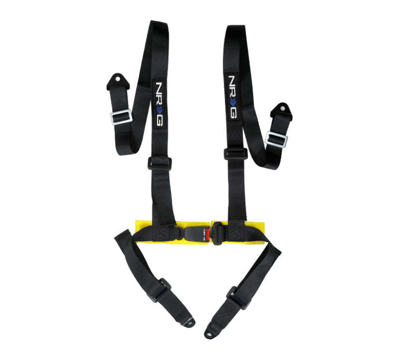 NRG SBH-4PC-SBK int Seat Belt Harness / Buckle Lock- Black