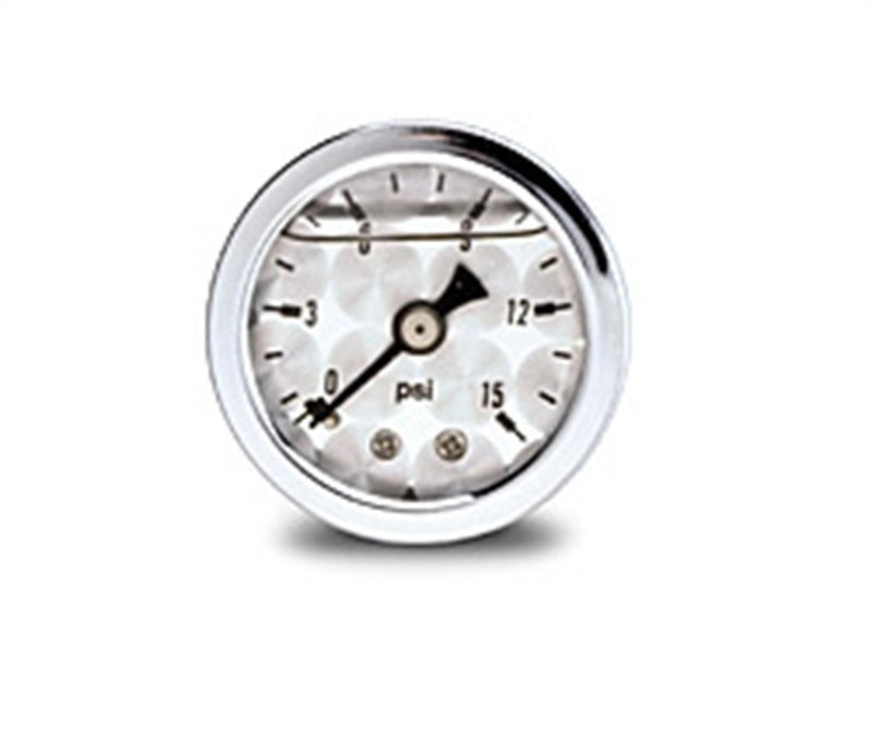 Russell 650390 Performance 15 psi fuel pressure gauge machine face (Liquid-filled)