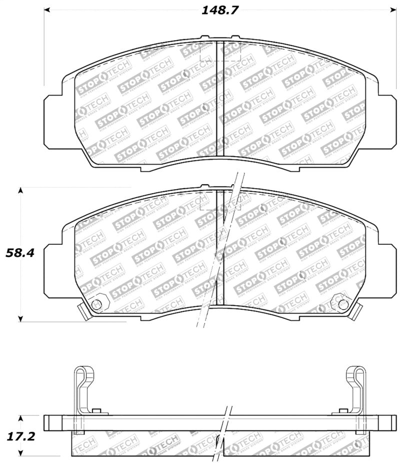 Stoptech 309.0787 Performance fits Acura TSX/Accord V6 Coupe Front Brake Pads