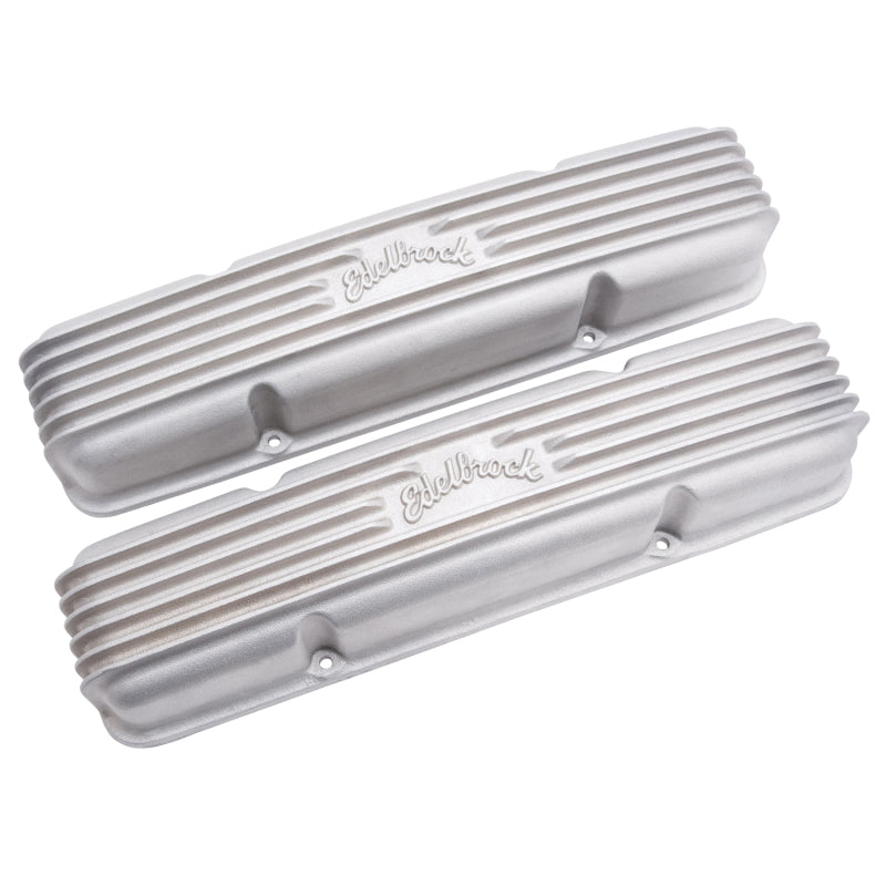 Edelbrock 41459 Valve Cover Classic Series fits Chevrolet 1959-1986 262-400 CI V8 w/ o Breather Holes Satin
