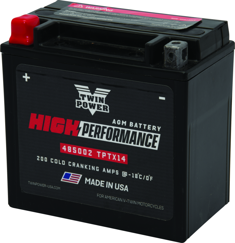 Twin Power 485002 fits YTX14 High Performance Battery Replaces H-D 65948-00 Mad