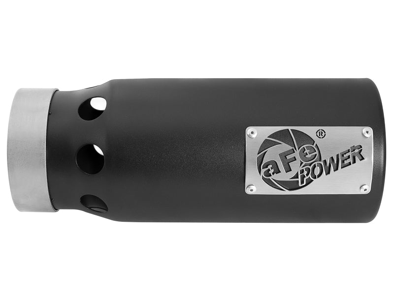 AFE 49T40501-B122 4S 4in SS Intercooled Exhaust Tip - Black 4in In x 5in Out x