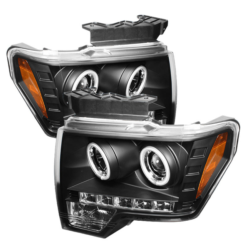 Spyder 5030108 fits Ford 09-14 F150 Projector Headlights Halogen Model- CCFL Ha