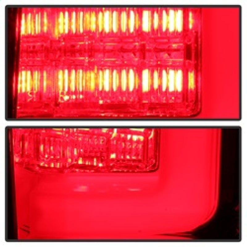 Spyder 5084224 fits Ford 09-14 F150 V2 Light Bar LED Tail Lights - Red Clear (A