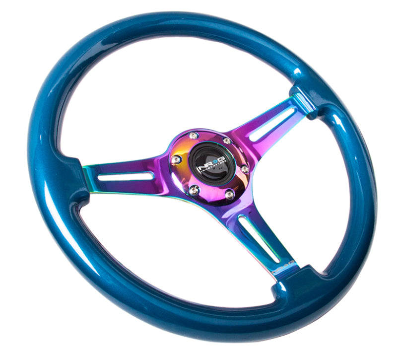 NRG ST-015MC-BL ST-015MC-BL Classic Wood Grain Steering Wheel Blue Pearl/Flake