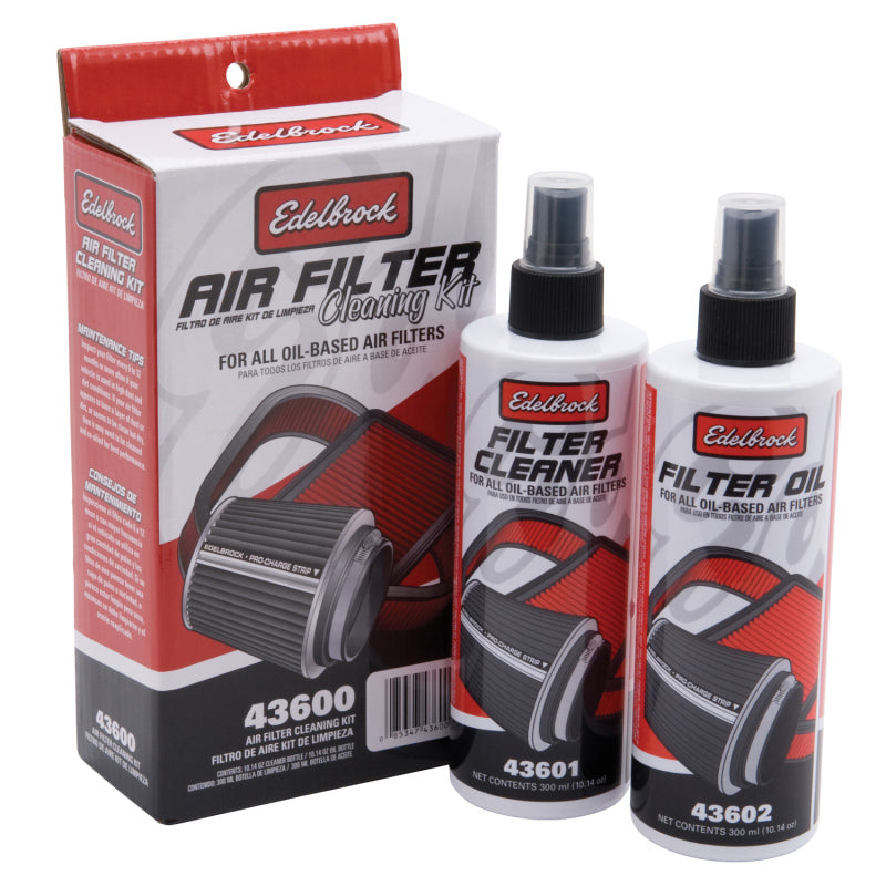 Edelbrock 43600 Air Filter Cleaning Kit Clear Oil