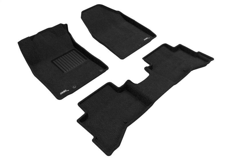 3D MAXpider 2017-2022 fits Kia Niro Elegant Floor Mat- Black 1St Row 2Nd Row