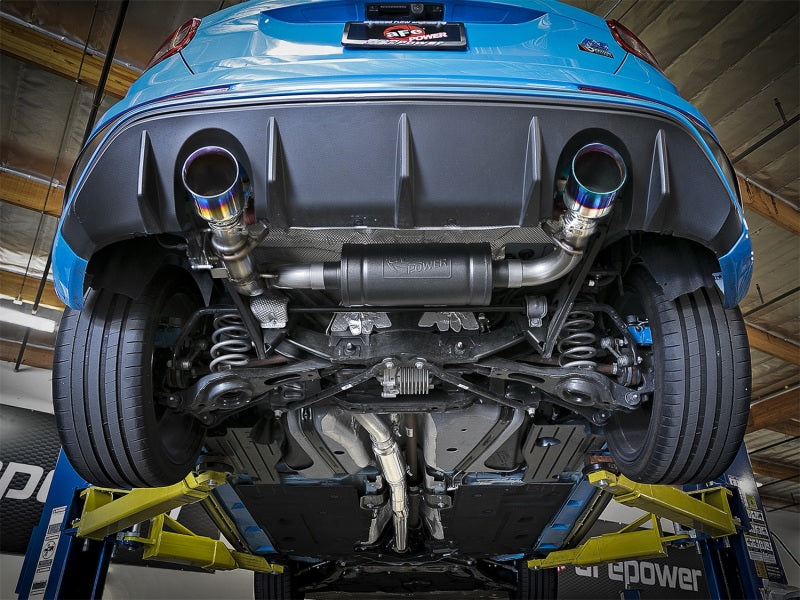 AFE 49-33103-L 3in 304 SS Cat-Back Exhaust System w/ Blue Flame Tip 16-18 fits
