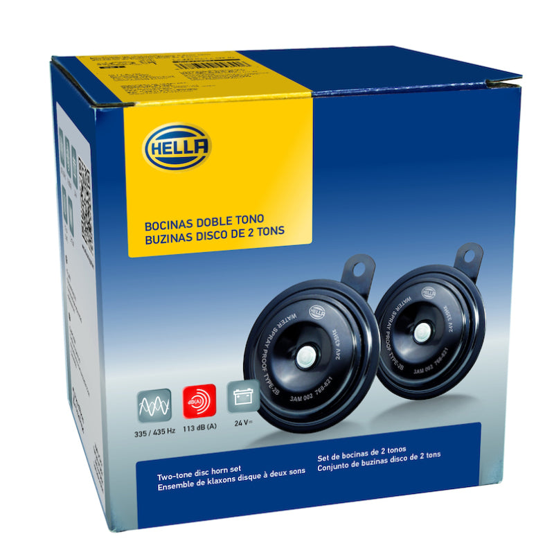 Hella 2768821 Horn Kit Bx Blk Disc 92Mm 24V Univ