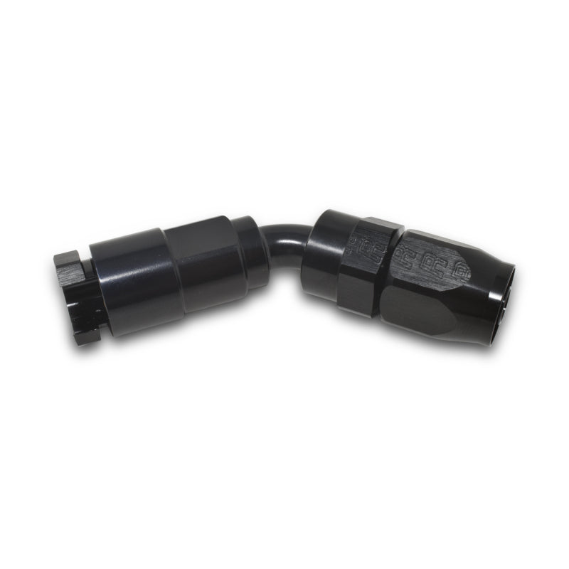 Russell 611213 Performance 3/8in SAE Quick Disc Female to -6 Hose Black 45 Degree Hose End