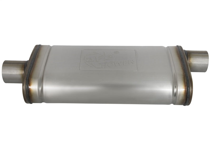 AFE 49M00019 rce XP SS Muffler 2.5in Center Inlet / 2.5in Offset Outlet 18in L