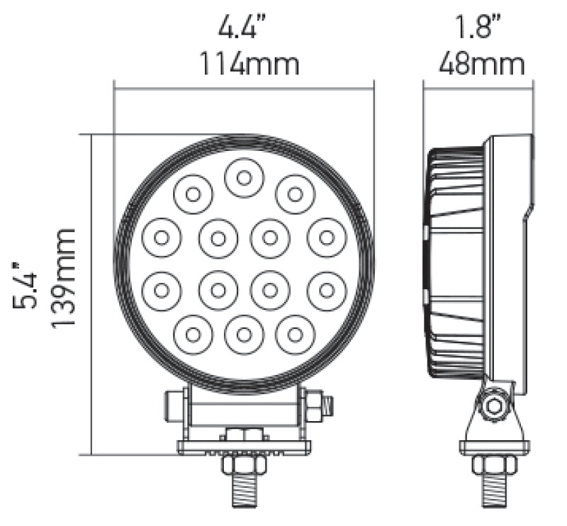 Hella 357105012 ValueFit Work Light 5RD 2.0 LED MV LR LT