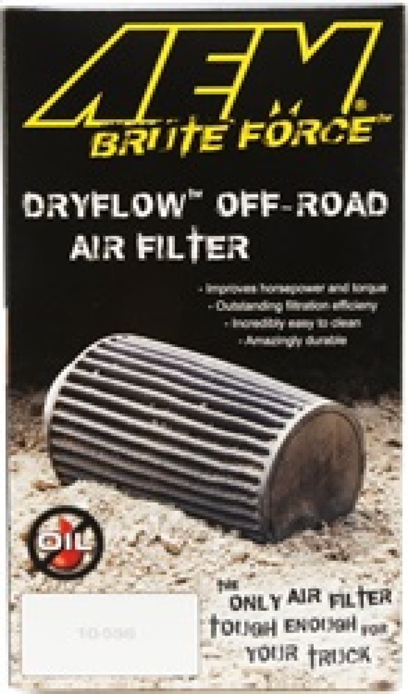 AEM 21-2029BF Dryflow Conical Air Filter 2.75in Flange ID / 6in Base OD / 5.125