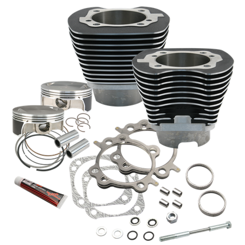 S&S 910-0221 Cycle 07-17 BT 117in Big Bore Cylinder Kit - Black Wrinkle