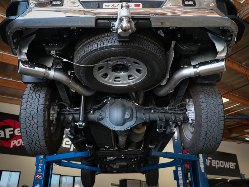 AFE 49-44126-P Bore-HD 4in 409SS DPF-Back Exhaust System w/Polished Tips 20 fit