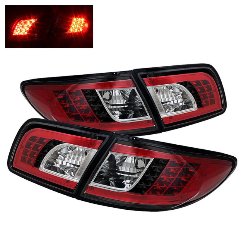Spyder 5006066 fits Mazda 03-08 6 4/5DR (Not fit Wagon)LED Tail Lights Black AL