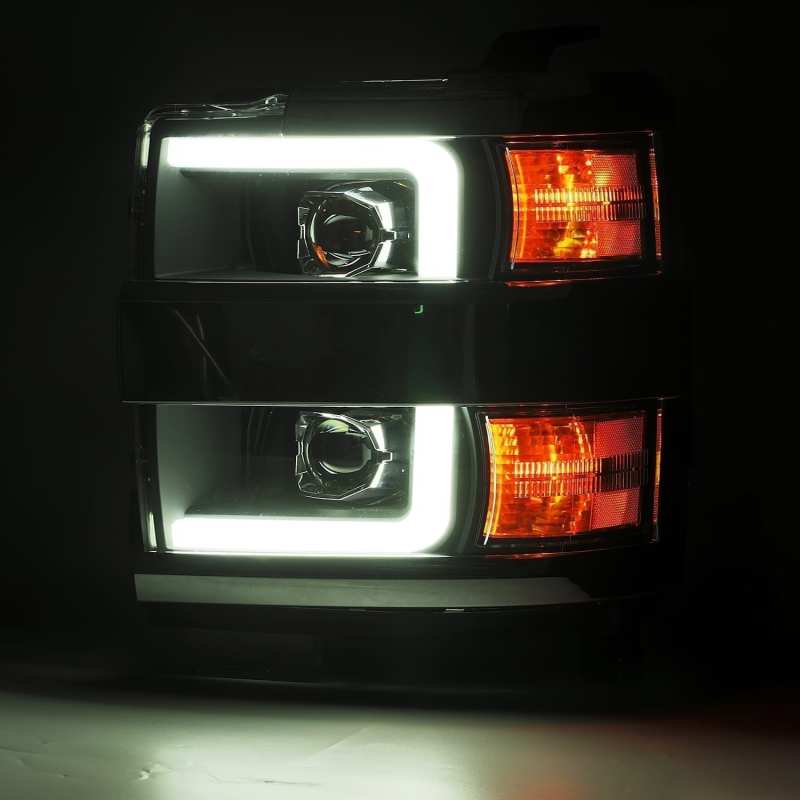 AlphaRex 880226 fits Chevy 15-19 2500HD PRO-Series Proj Headlights Plank Jet Bl