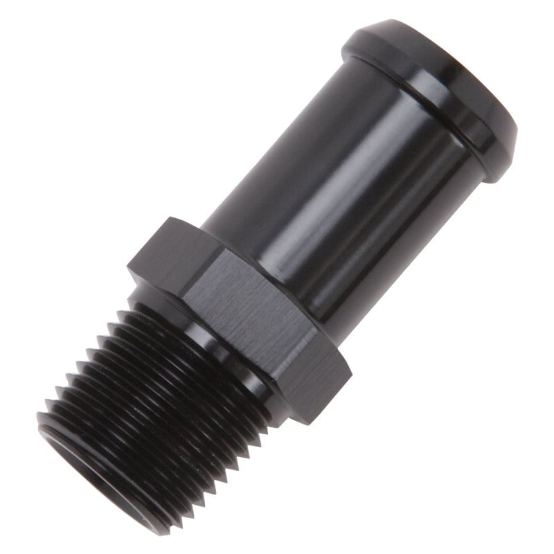Edelbrock 8187 Hose End Straight 3/8In NPT to 5/8In Barb Black Anodize