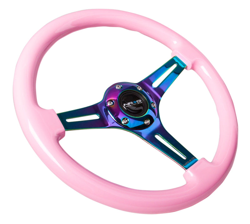 NRG ST-015MC-PK ST-015MC-PK Classic Wood Grain Steering Wheel Solid Pink