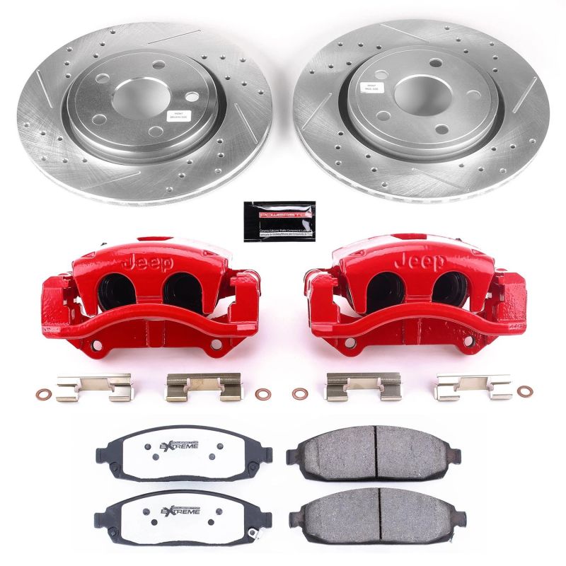 Power Stop KC2219A-26 05-10 fits Jeep Gr& Cherokee Front Z26 Street Kit w/Cals